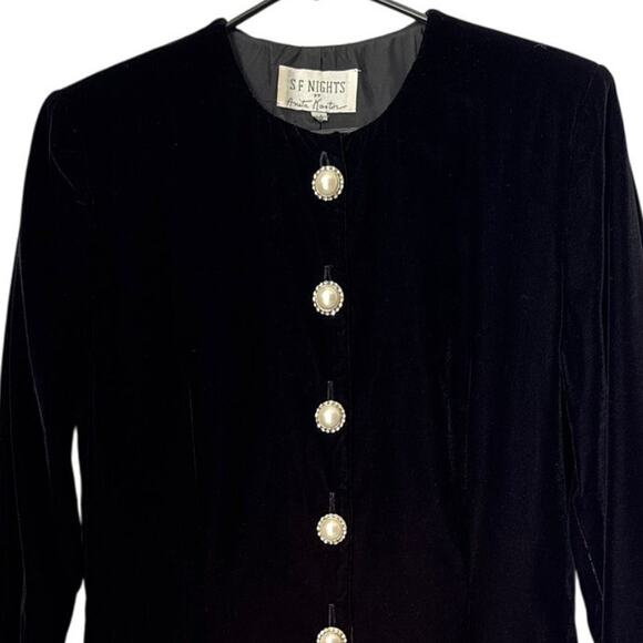 American Vintage SF Nights by Anita Kantor velvet formal dress large - Picture 3 of 16